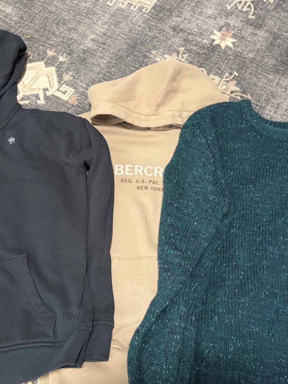 Boys Abercrombie & Fitch Bundle 4 Size 11/12 Sweater, Sweatshirt, 2 Zip Up GUC